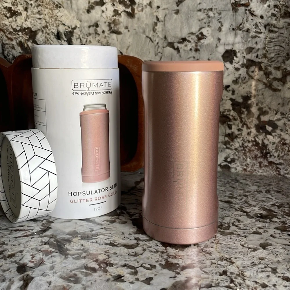 Brumate Hopsulator Slim in Glitter Rose Gold - Picture 5 of 9